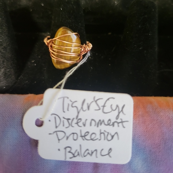 Jewelry - Handmade wire wrapped tigers eye ring size 7.5